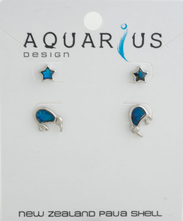 BLUE KIWI STUD & STAR ER SET