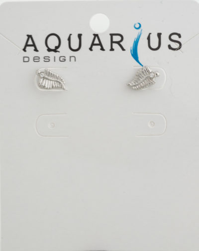 SMALL SILVER FERN EARRINGS
