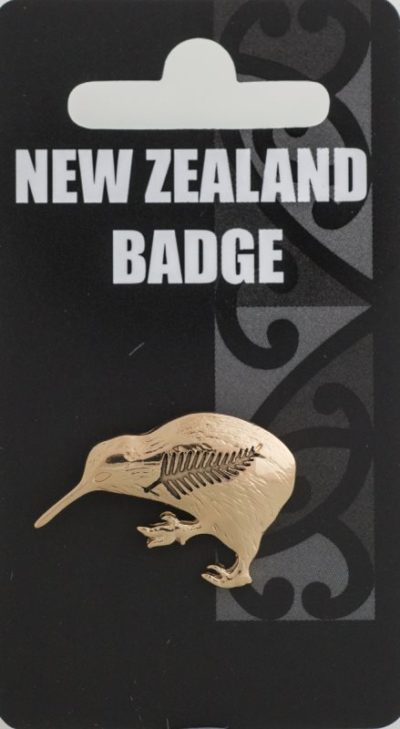 GOLD KIWI & FERN BADGE