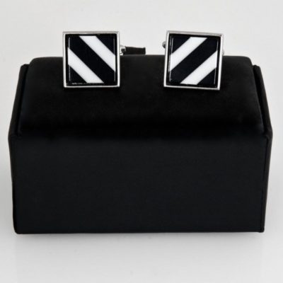 BW STRIPE CUFFLINKS (WAS 13)