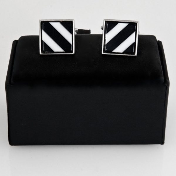 BW STRIPE CUFFLINKS (WAS 13)