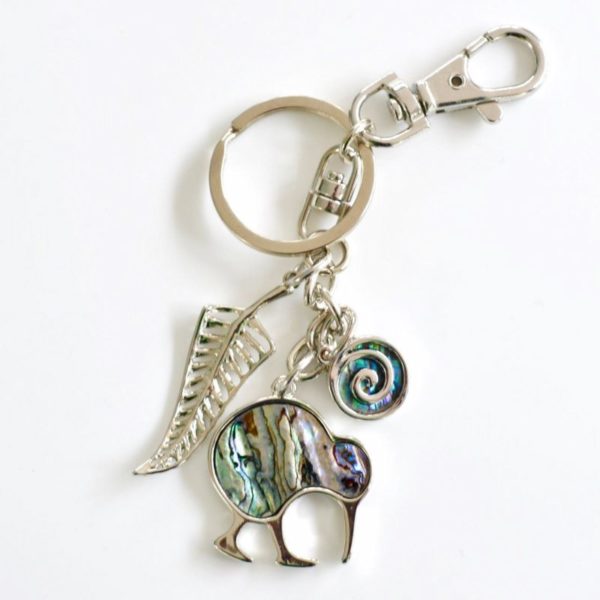 NATURAL PAUA FILIGREE KIWI HANDBAG CHARM