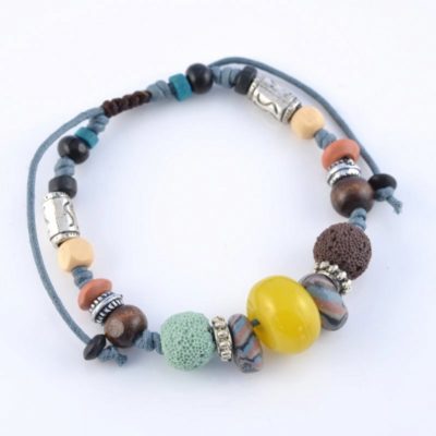 MULTI COLOUR LAVA ROCK BRACELET