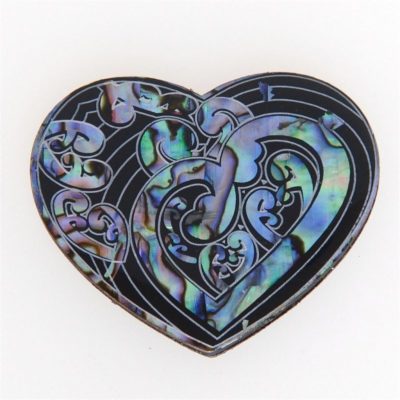NATURAL PAUA HEART MAGNET