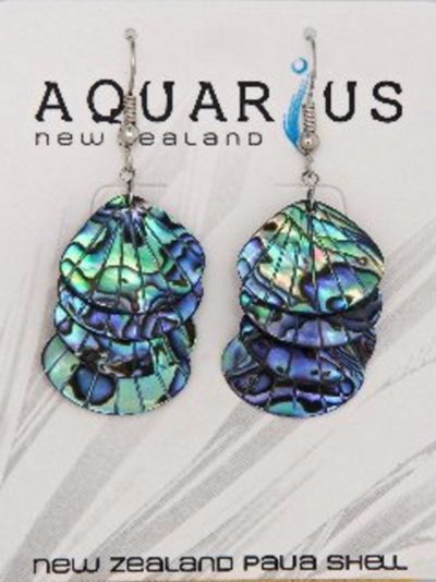 PAUA FAN SHELL 4 DROP HOOK EARRING