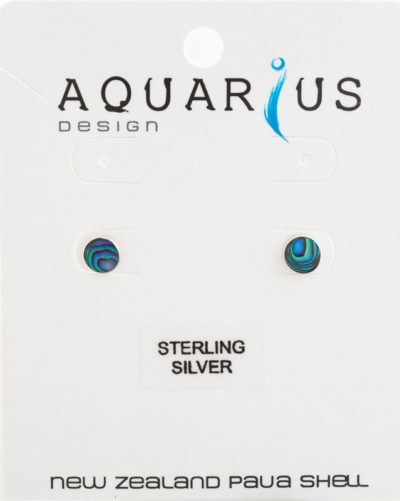 PAUA STERLING SILVER 6MM ROUND EARRING