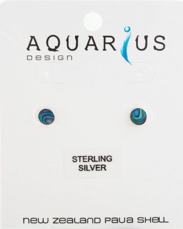 PAUA STERLING SILVER 6MM ROUND EARRING