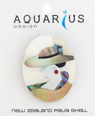 PAUA MOTHER OF PEARL LADY BROOCH