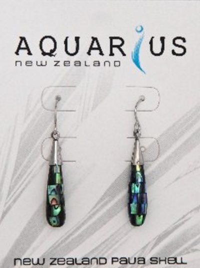 SMALL PAUA BLOCKING TEARDROP EARRING