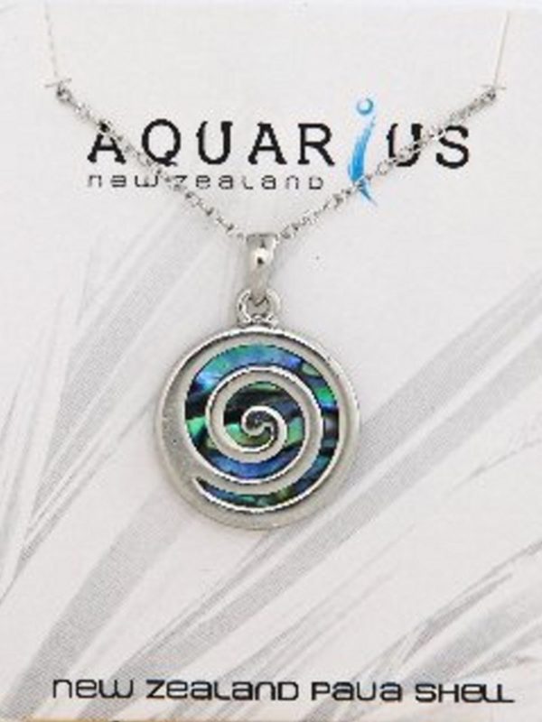 LARGE PAUA METAL SPIRAL PENDANT