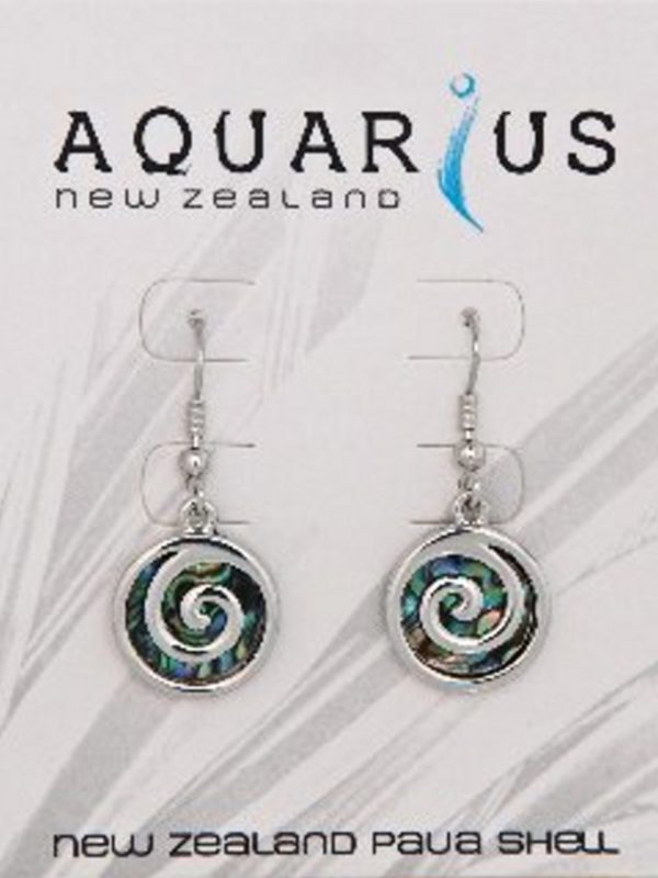 PAUA METAL KORU EARRING