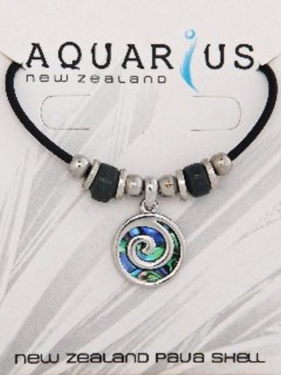 PAUA/METAL SM SPIRAL CHOKER