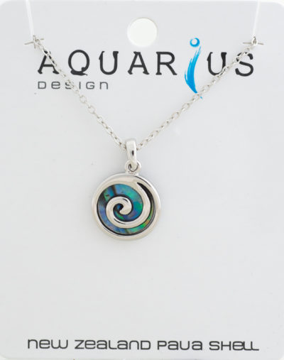 PAUA METAL KORU PENDANT