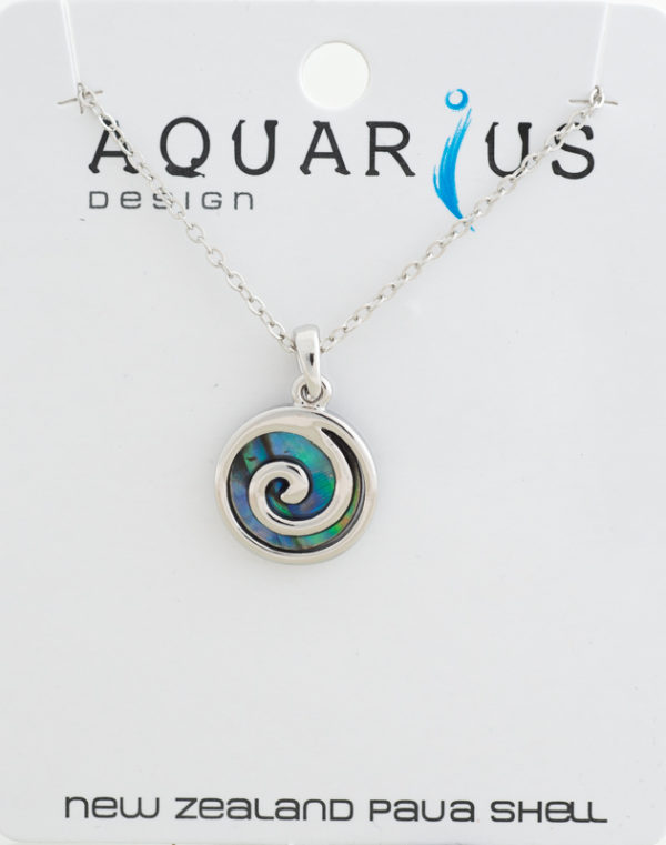 PAUA METAL KORU PENDANT