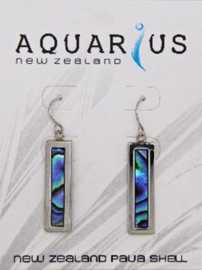 PAUA CHROME OBLONG HOOK EARRING