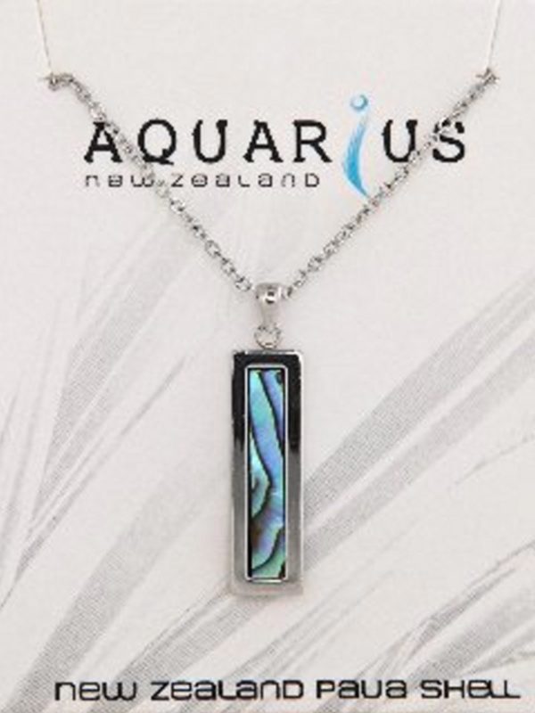 PAUA CHROME OBLONG PENDANT