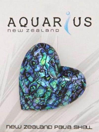 PAUA CRACKING HEART BROOCH