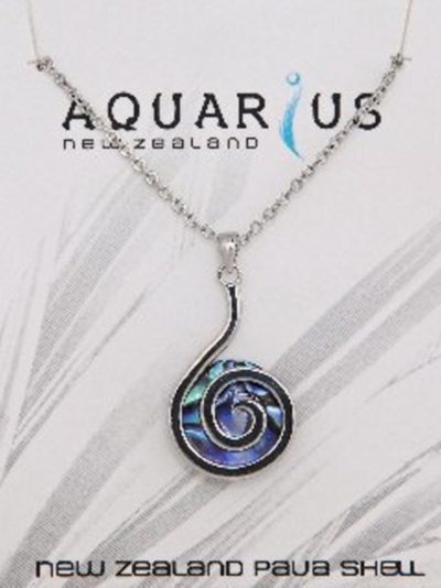 PAUA BACKED KORU PENDANT