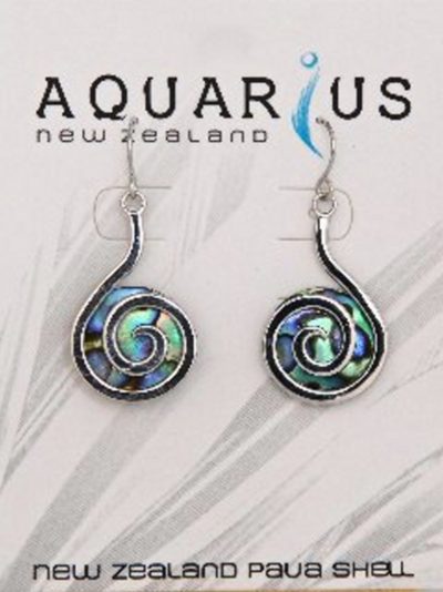 PAUA BACKED KORU EARRING