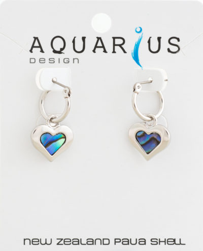 PAUA DROP HEART EARRING