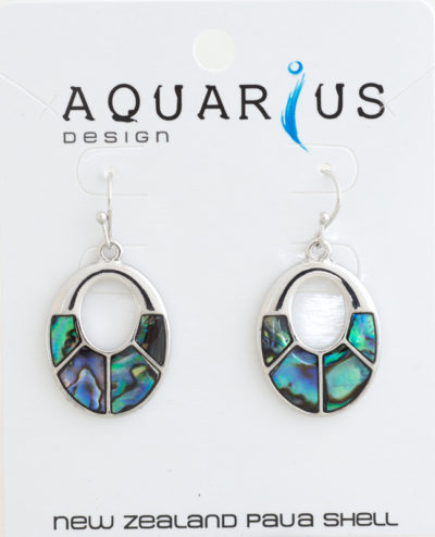PAUA SECTIONED OVAL EARRINGS