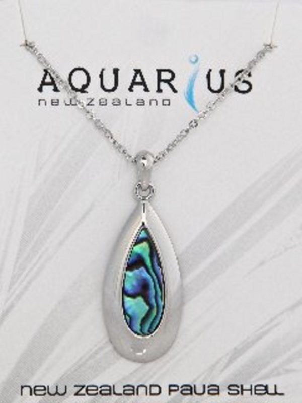 PAUA METAL TEARDROP PENDANT