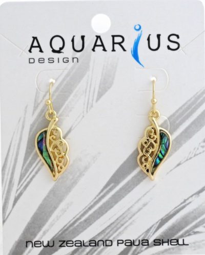 GOLD PAUA LEAF EARRING