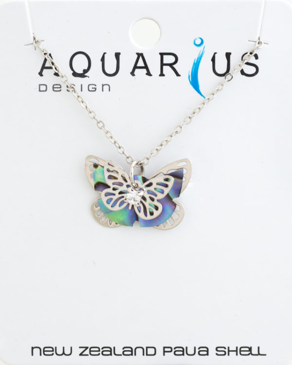 PAUA MULTI BUTTERFLY PENDANT