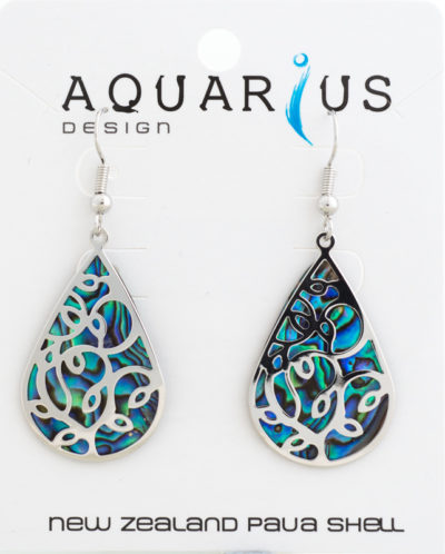 PAUA TEARDROP WITH OVERLAY EARRING
