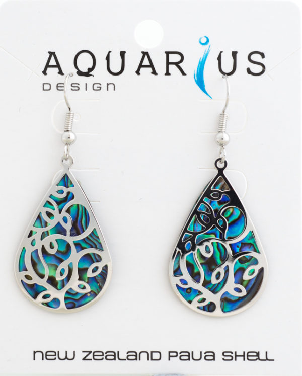 PAUA TEARDROP WITH OVERLAY EARRING