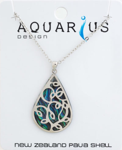 PAUA TEARDROP WITH OVERLAY PENDANT