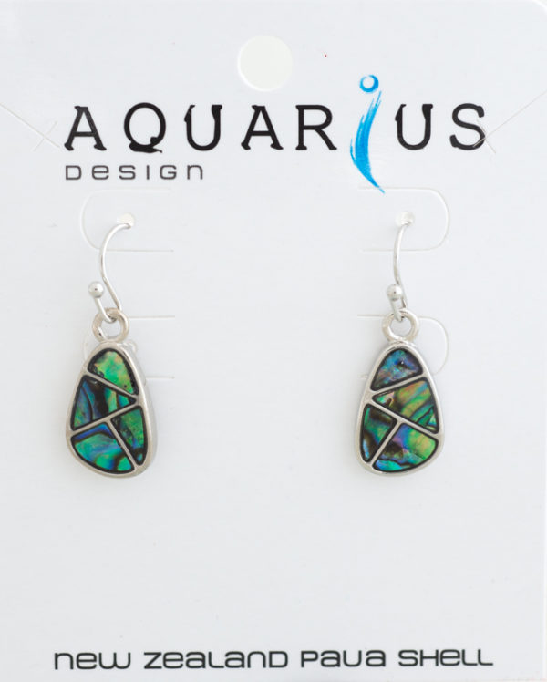 PAUA SECTIONED TEARDROP HOOK EARRING