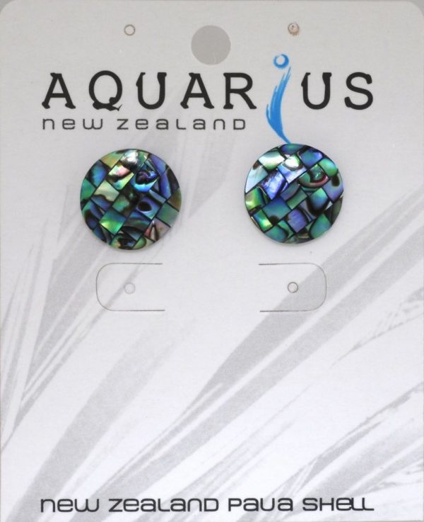 PAUA MOSAIC ROUND EARRING