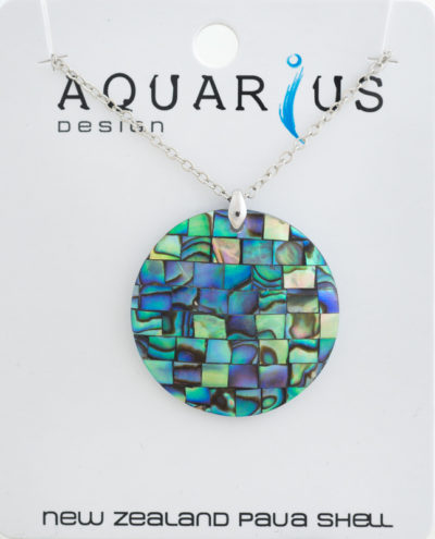 PAUA MOSAIC ROUND PENDANT