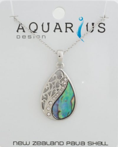 MITRE FLOATING PAUA FILIGREE TEARDROP PENDANT