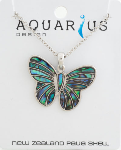 NATURAL PAUA BUTTERFLY PENDANT