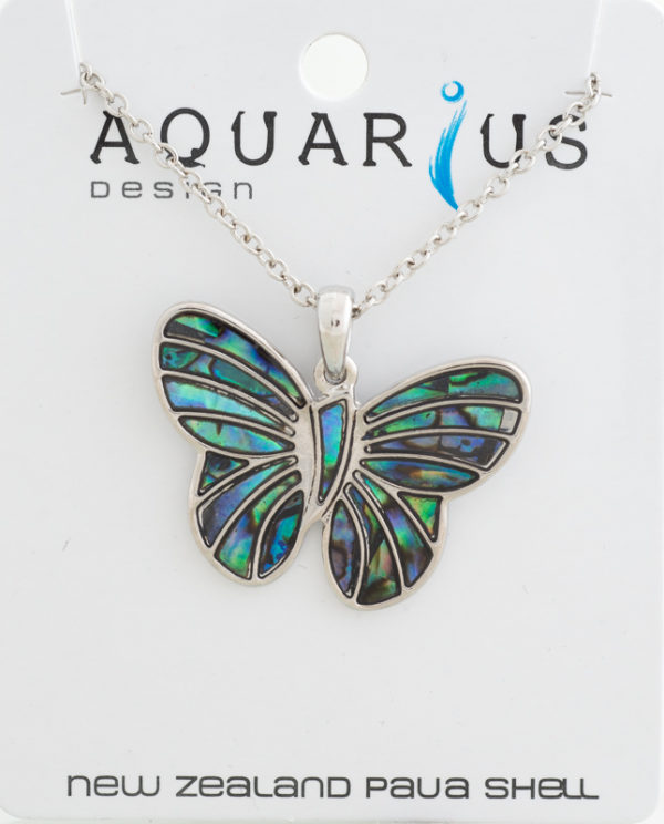 NATURAL PAUA BUTTERFLY PENDANT
