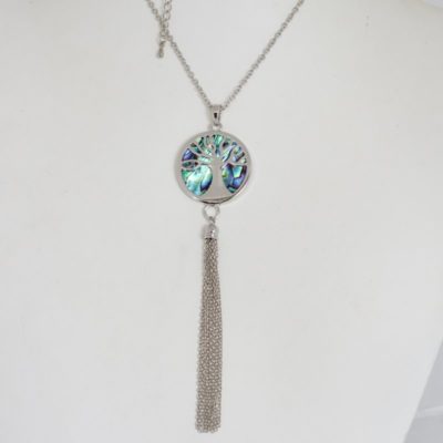 PAUA KAURI TREE TASSEL NECKLACE