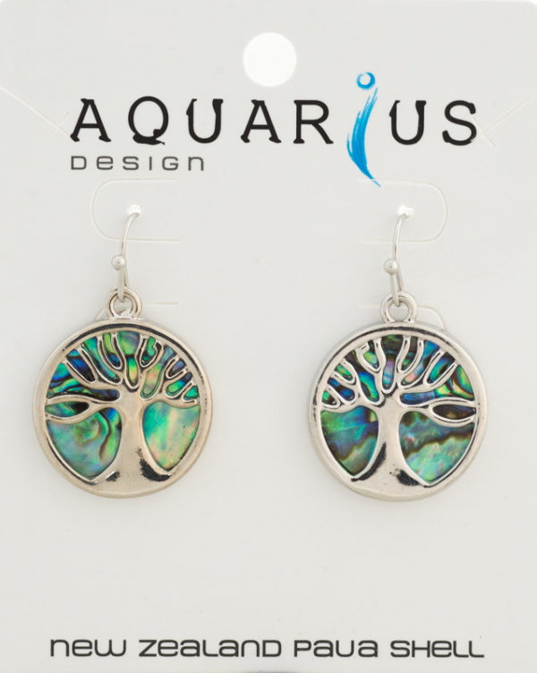 PAUA KAURI TREE HOOK EARRING