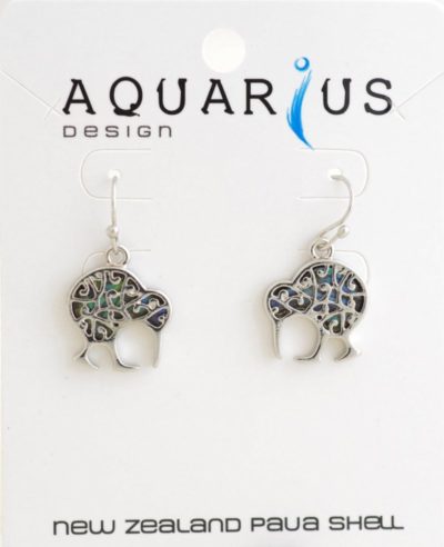 PAUA FILGREE KIWI EARRING