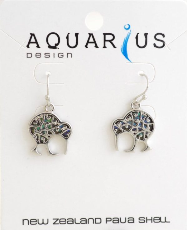 PAUA FILGREE KIWI EARRING