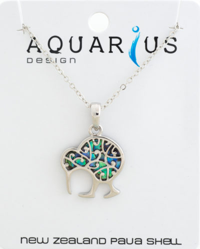 NATURAL PAUA FILGREE KIWI PENDANT