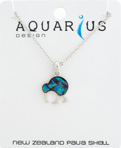 NATURAL PAUA WALKING KIWI PENDANT