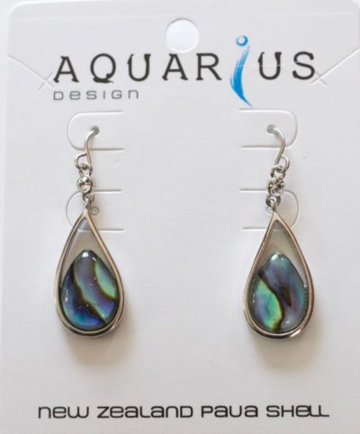 PAUA TEARDROP WITH CRYSTAL EARRING