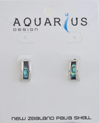 HALF HOOP WITH SLICE OF PAUA EARRING