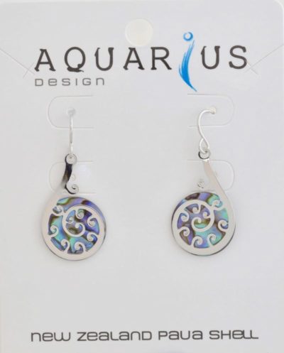 PAUA FERN FROND EARRING