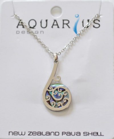 PAUA FERN FROND PENDANT