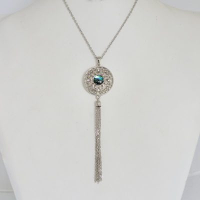 PAUA FILIGREE DISC TASSEL NL