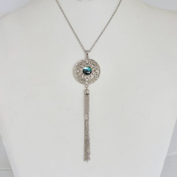 PAUA FILIGREE DISC TASSEL NL