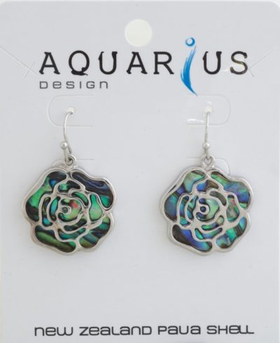 NATURAL PAUA ROSE HOOK ER